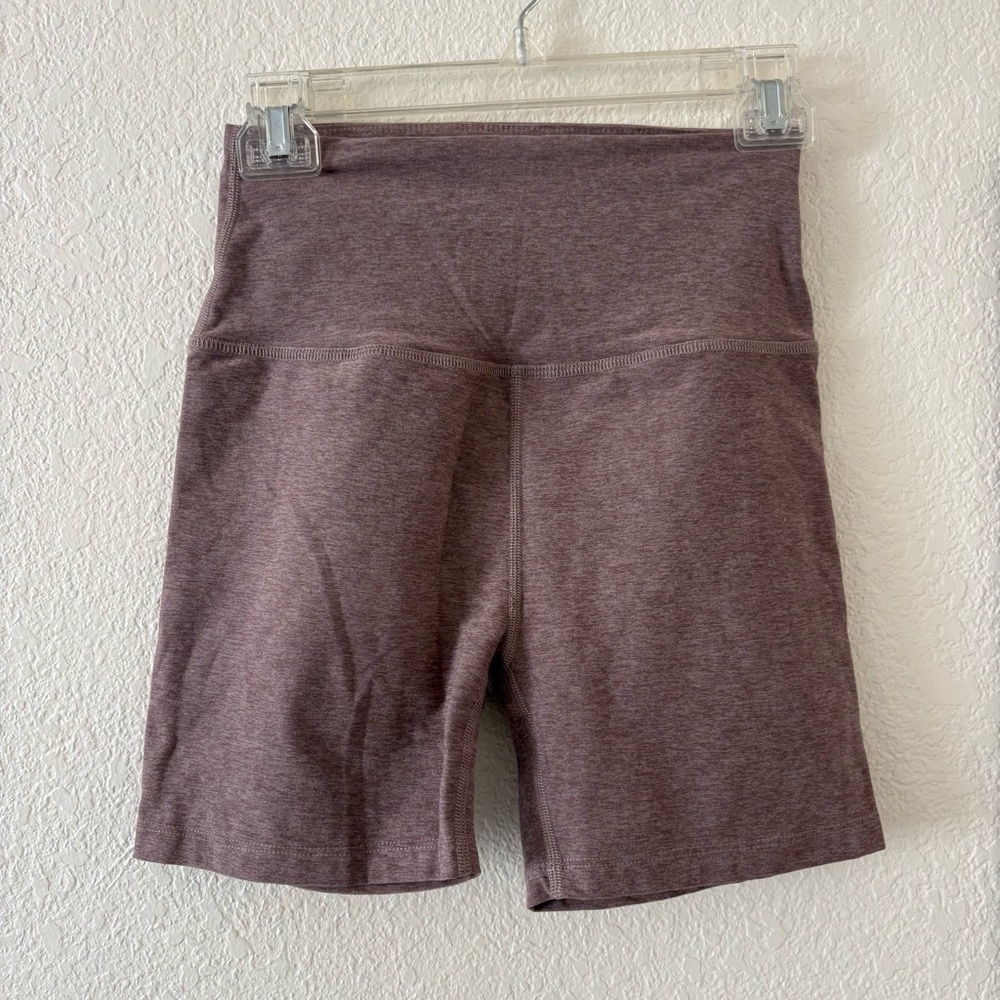 Beyond Yoga Women's Heathered Brown Bike Shorts